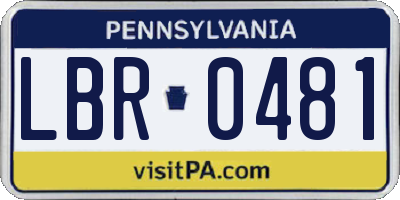 PA license plate LBR0481