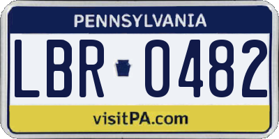 PA license plate LBR0482