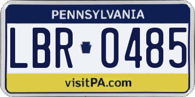PA license plate LBR0485