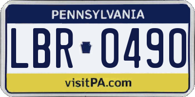 PA license plate LBR0490