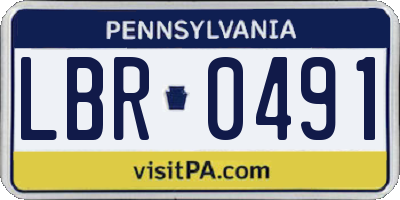 PA license plate LBR0491