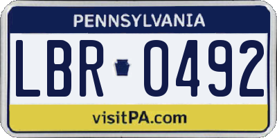PA license plate LBR0492