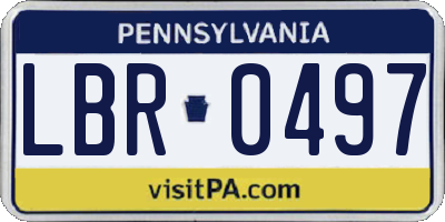 PA license plate LBR0497