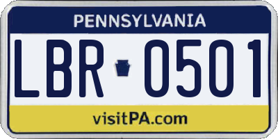 PA license plate LBR0501