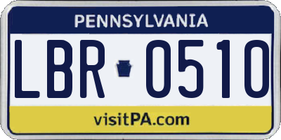 PA license plate LBR0510