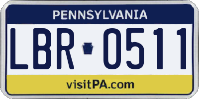 PA license plate LBR0511