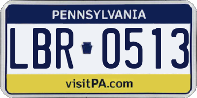 PA license plate LBR0513