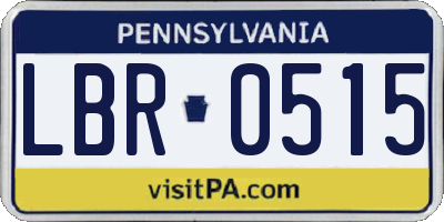 PA license plate LBR0515