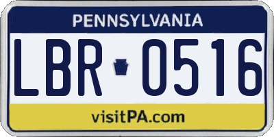 PA license plate LBR0516