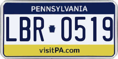 PA license plate LBR0519