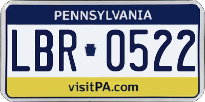 PA license plate LBR0522