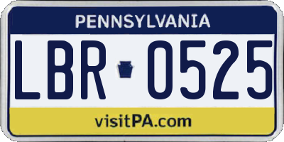PA license plate LBR0525