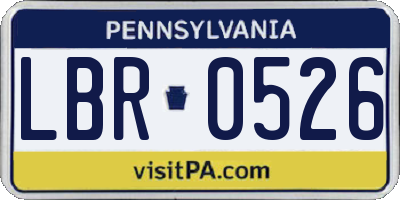 PA license plate LBR0526