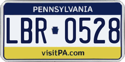 PA license plate LBR0528