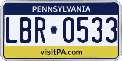 PA license plate LBR0533
