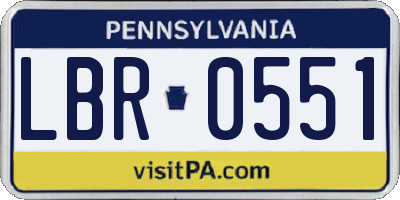PA license plate LBR0551