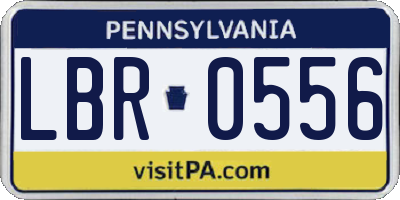 PA license plate LBR0556