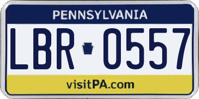 PA license plate LBR0557