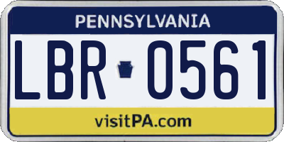 PA license plate LBR0561