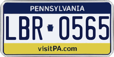 PA license plate LBR0565