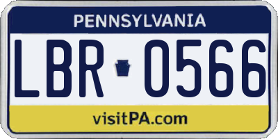 PA license plate LBR0566