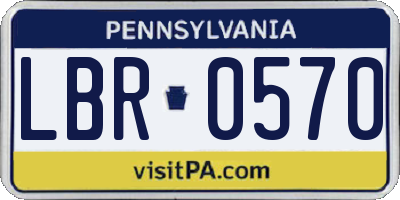 PA license plate LBR0570