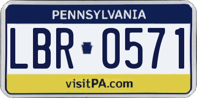 PA license plate LBR0571