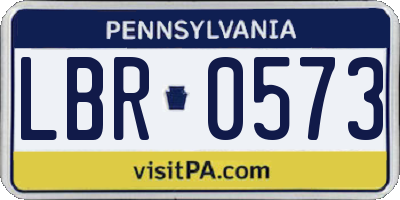 PA license plate LBR0573