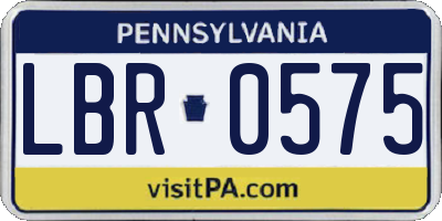 PA license plate LBR0575