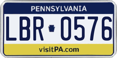 PA license plate LBR0576