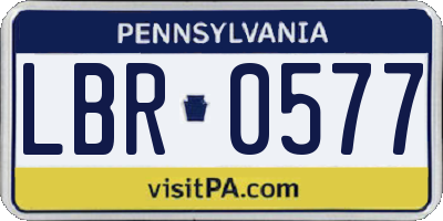 PA license plate LBR0577