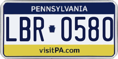 PA license plate LBR0580