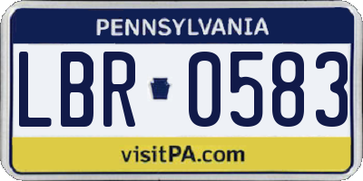 PA license plate LBR0583