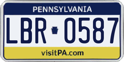 PA license plate LBR0587