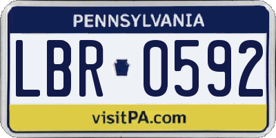PA license plate LBR0592