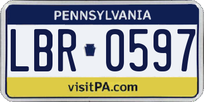 PA license plate LBR0597