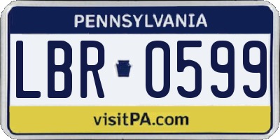 PA license plate LBR0599