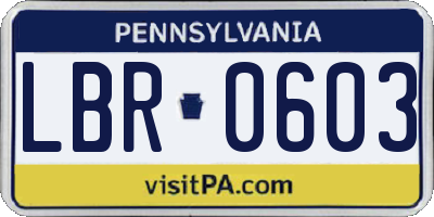 PA license plate LBR0603