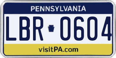 PA license plate LBR0604
