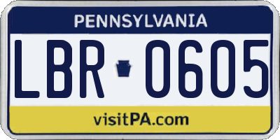 PA license plate LBR0605