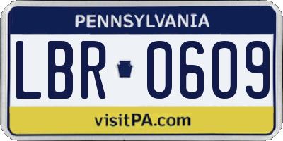 PA license plate LBR0609