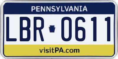 PA license plate LBR0611