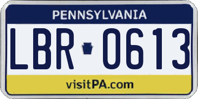 PA license plate LBR0613