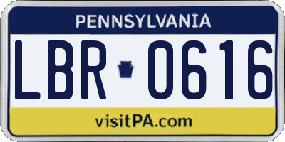 PA license plate LBR0616