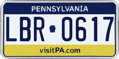 PA license plate LBR0617