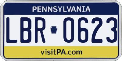 PA license plate LBR0623
