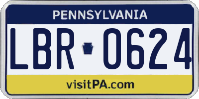 PA license plate LBR0624