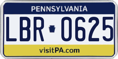 PA license plate LBR0625
