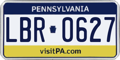PA license plate LBR0627