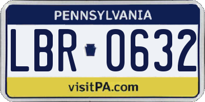 PA license plate LBR0632